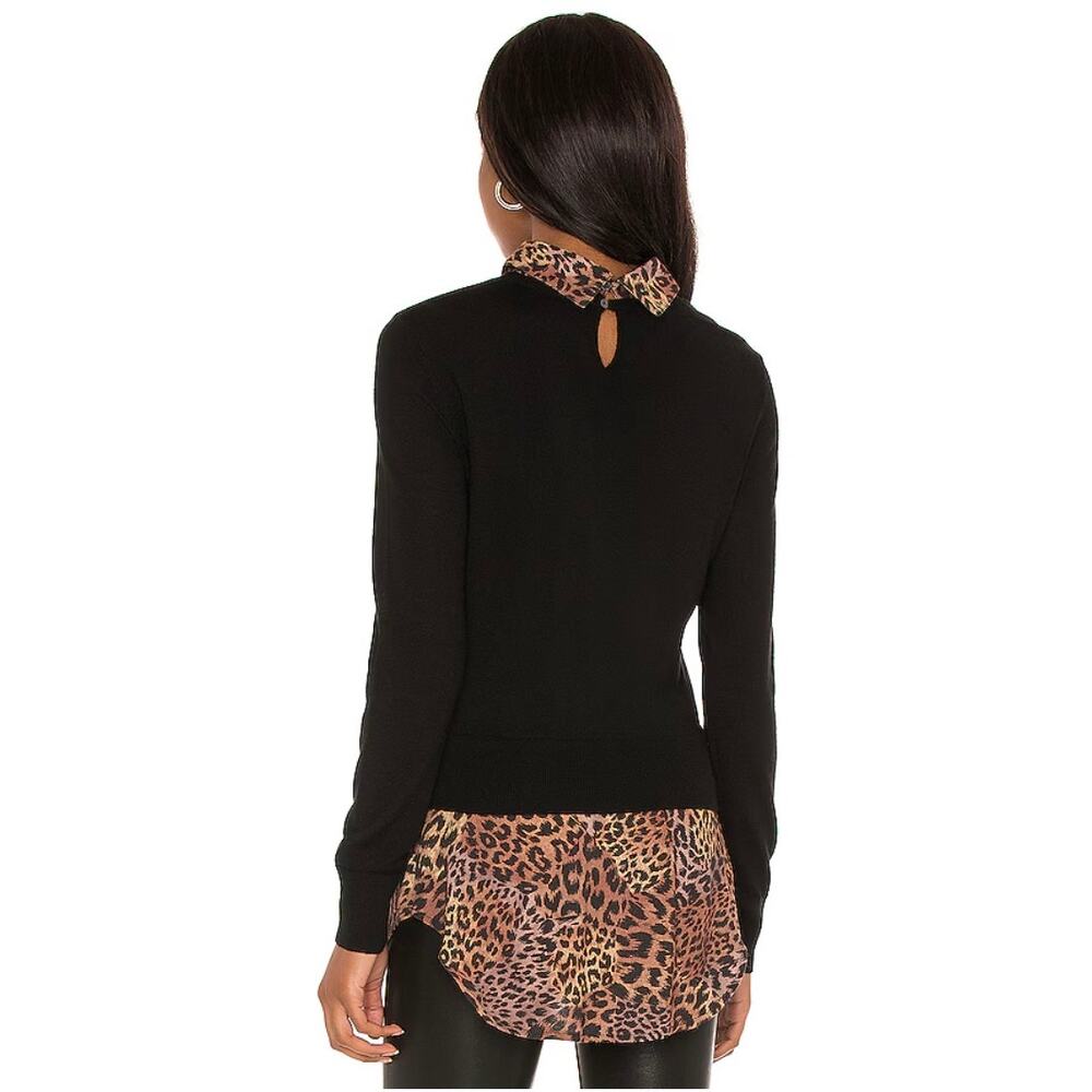Veronica Beard Phebe Mixed Media Merino Wool Top Black XS‎ - Picture 8 of 11